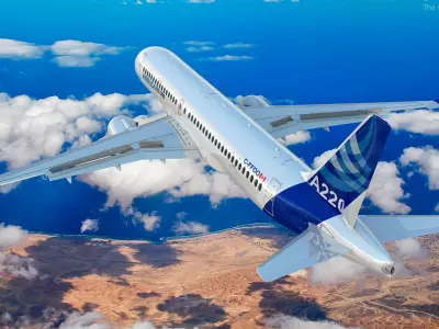  Airbus A220 300 Detailed Cabin Rigged 