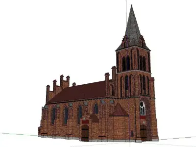 Architecture-Religion-God-Culture-Temple-0293 church with ste... 3D model