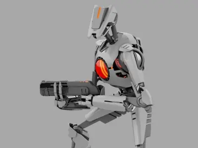 combat droid rigged character 3D model buy