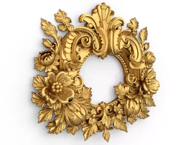Cartouche classic decorative ornament cnc 3d printing stl 06 3D print model purchase