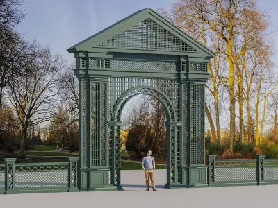 Entrance  arch for parks and alleys Low-poly 3D model