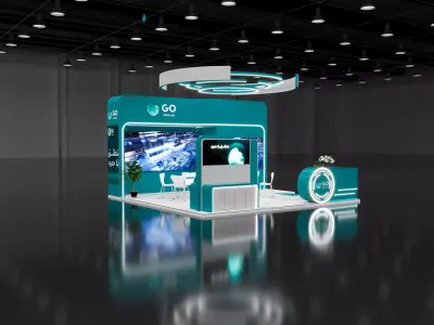 booth 6x6 3 side open  3D model