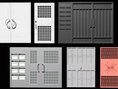 Asia Apartment doors 3D model