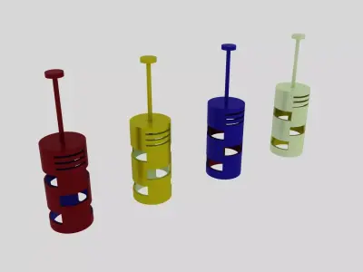 Pendant lamp Red And Yellow 3D model 3D model