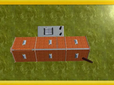 Factory Model 3D church in countryside Free low-poly 3D model