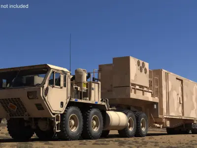  Military Truck with Camouflage Battery Control Center 