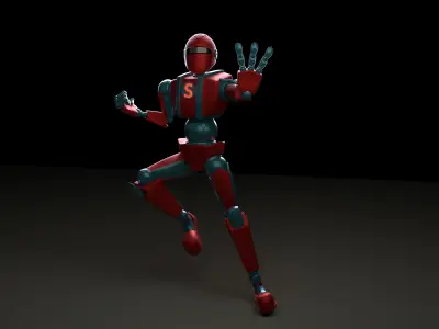 SIMPLE ROBOT CHARACTER RIGGED  Low-poly 3D model