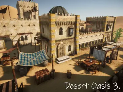 Desert Oasis 3 Low-poly 3D model