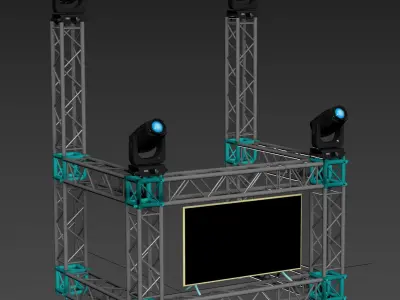 dj booth Low-poly 3D model