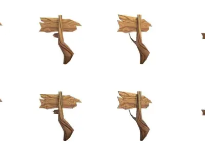 Guidepost Pack 90-99 Low-poly 3D model