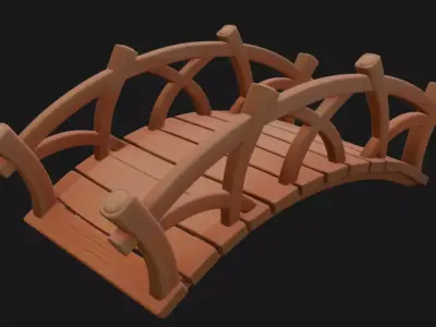 Wooden Bridge 3d Model 3D model