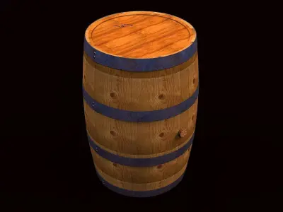 Wooden barrel Free 3D model