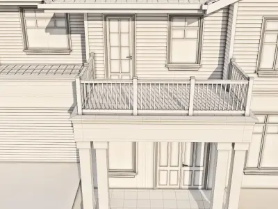 Suburban house for backgrounds 3D model