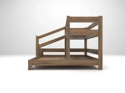 bunk bed  Low-poly 3D model
