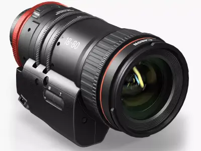 Canon Compact-Servo CN-E 18-80mm T4-4 EF Lens Low-poly 3D model