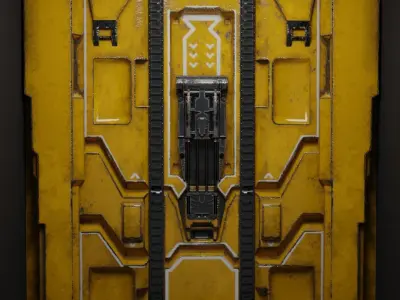 Sci-Fi Door for Bunker or other  Low-poly 3D model