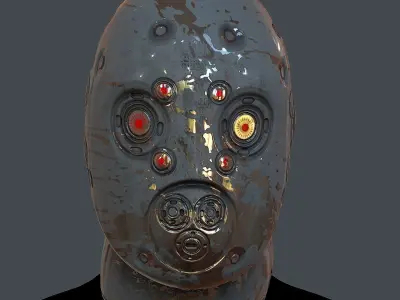 Gas mask helmet 3d model scifi Low-poly Low-poly 3D model 41
