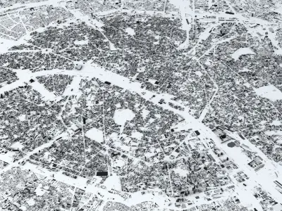 Paris Streets and Buildings 3D model