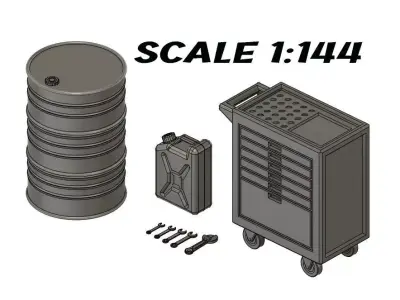 1-144 Scale Gunpla Diorama Barrel Tool Canister 3D print model