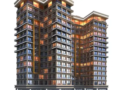 Modern Residential Building 08 3D model