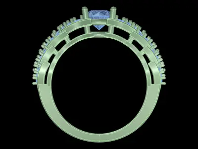 light weight  Yellow gold diamond rings-PR-472-DIA 3D print model