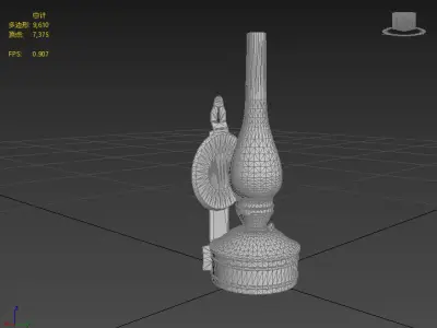 Next generation kerosene lamp Low-poly 3D model