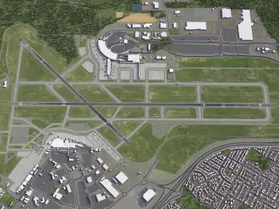 Perth Airport Low-poly 3D model