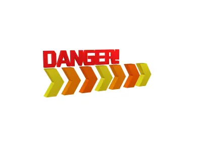 Cyberpunk Future Danger Sign v2 011 Low-poly 3D model