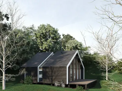 Forest Cabin House 3D model