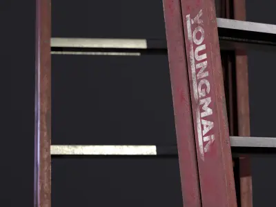 Step ladder Low-poly 3D model