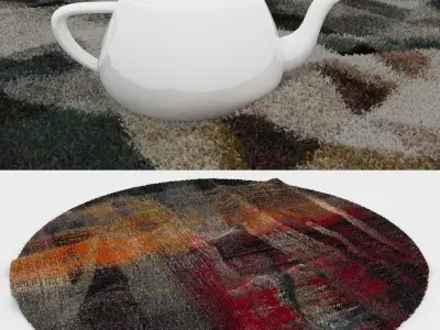 Round Rug Set 259 3D model