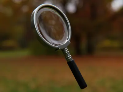 Realistic Magnifying Glass - High Poly 3D Prop Model 3D model