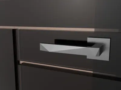 Hi-tech doors Low-poly 3D model