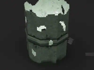 Rusty barrel - PBR Pixel art - PSX Retro Style Low-poly 3D model