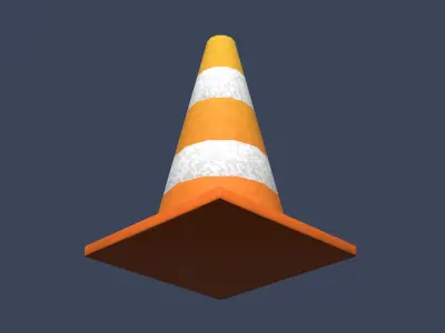 Traffic cone Low-poly 3D model