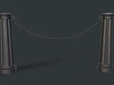 Street Bollard 07 PBR Game Ready Low-poly 3D model