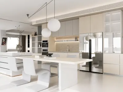 Light colored modern home design 3D model