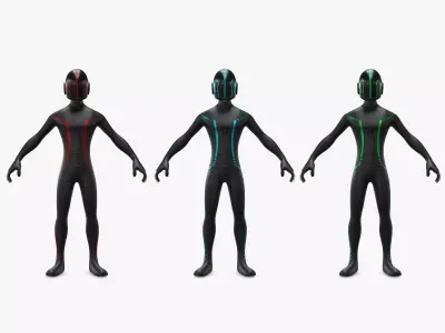 Tron Man Racer Low-poly 3D model