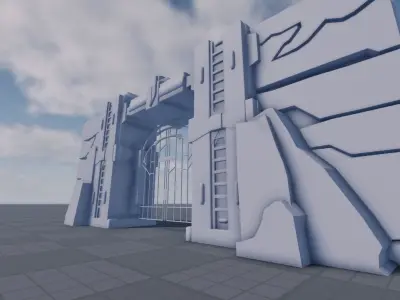 Futuristic High Security Gate 3D model