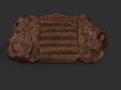 stairs stone 03 Low-poly 3D model