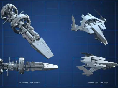 LOW - SPACE Vol07 Low-poly 3D model