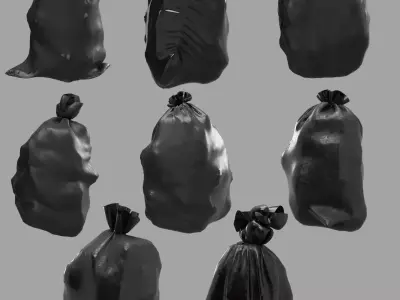 Collection Garbage  bags v3 3D model