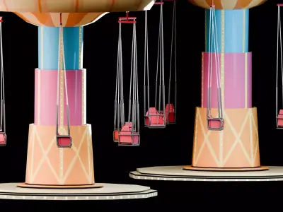 Amusement Park - Swing Ride  Low-poly 3D model