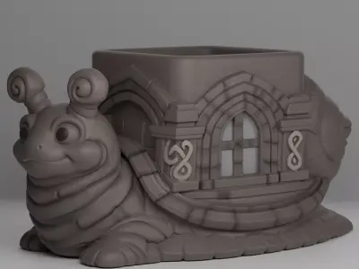 Cute Snail House Planter STL File for 3D Printing Fantasy Decor 3D print model