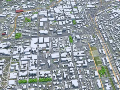 Syracuse Downtown New York USA Low-poly 3D model