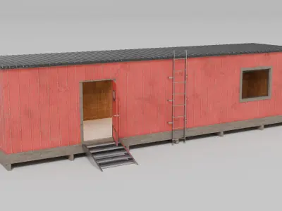 Rural Industrial Structures Pack Low-poly 3D model