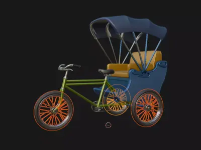 Bicycle Rickshaw 3D Model 3D model