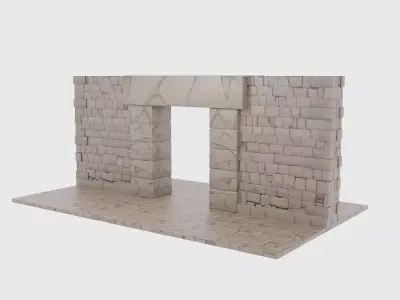Ancient entrance for games Low-poly 3D model