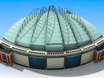 Milwaukee Brewers Stadium Exterior Low-poly 3D model