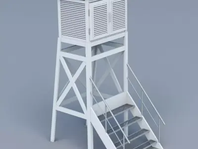 Weather meteo station building low poly Low-poly 3D model